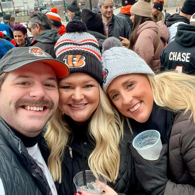 Thomas at a Bengals game outside Paycor Stadium
