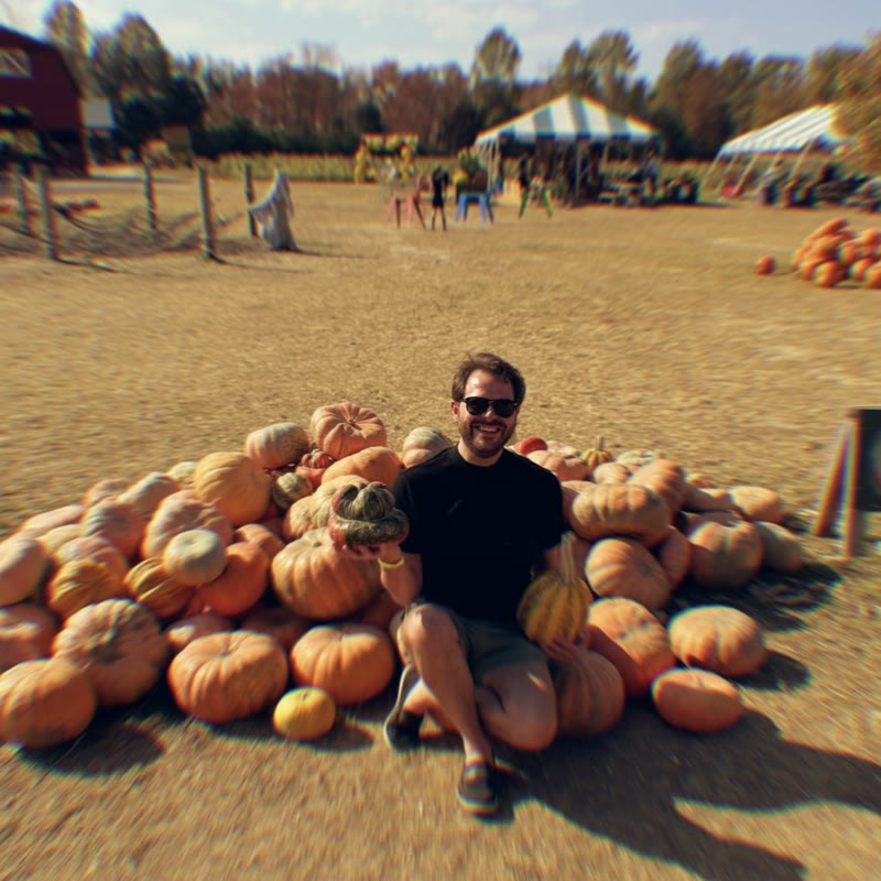 Thomas at a pumpkin patch